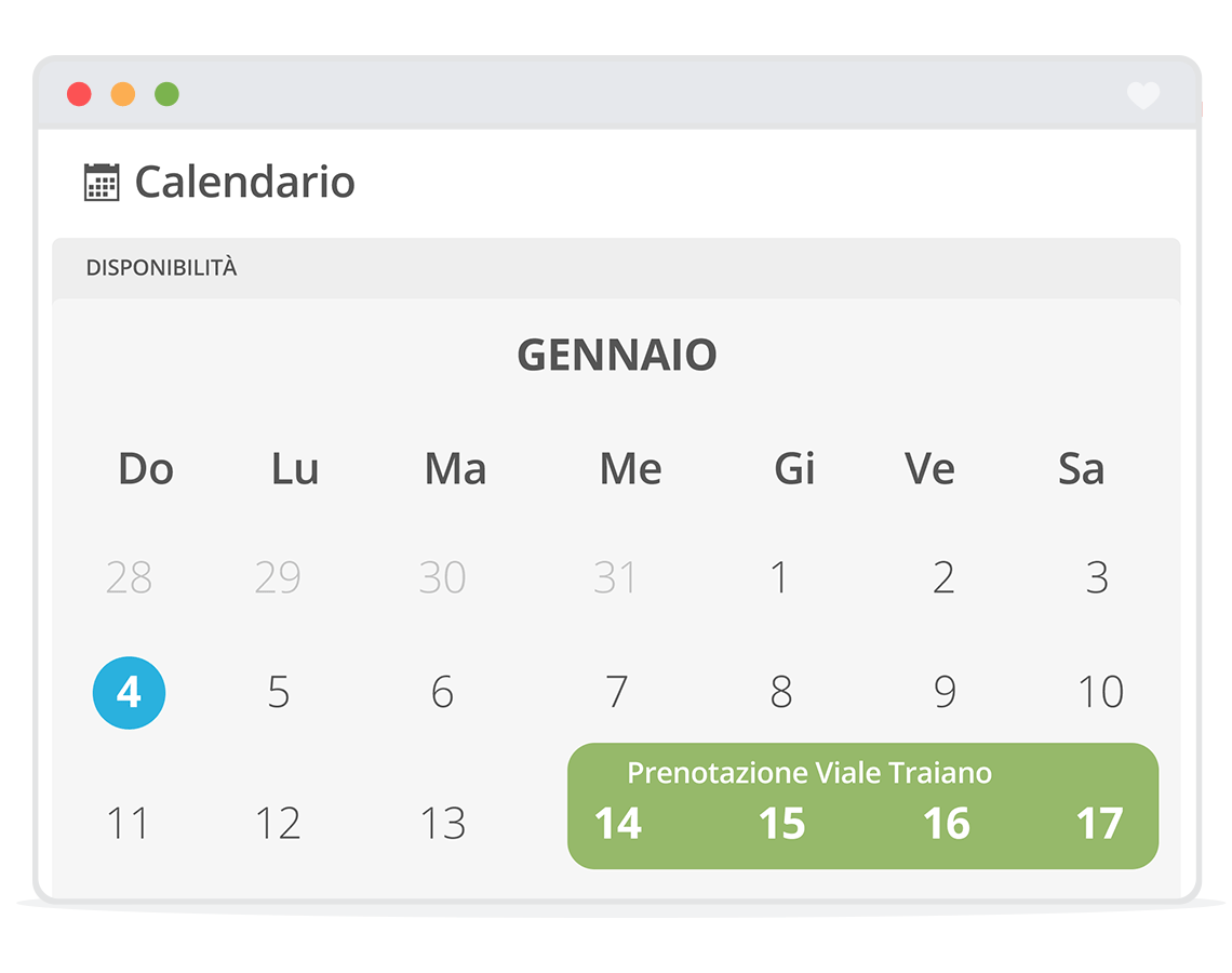 Calendario prenotazioni